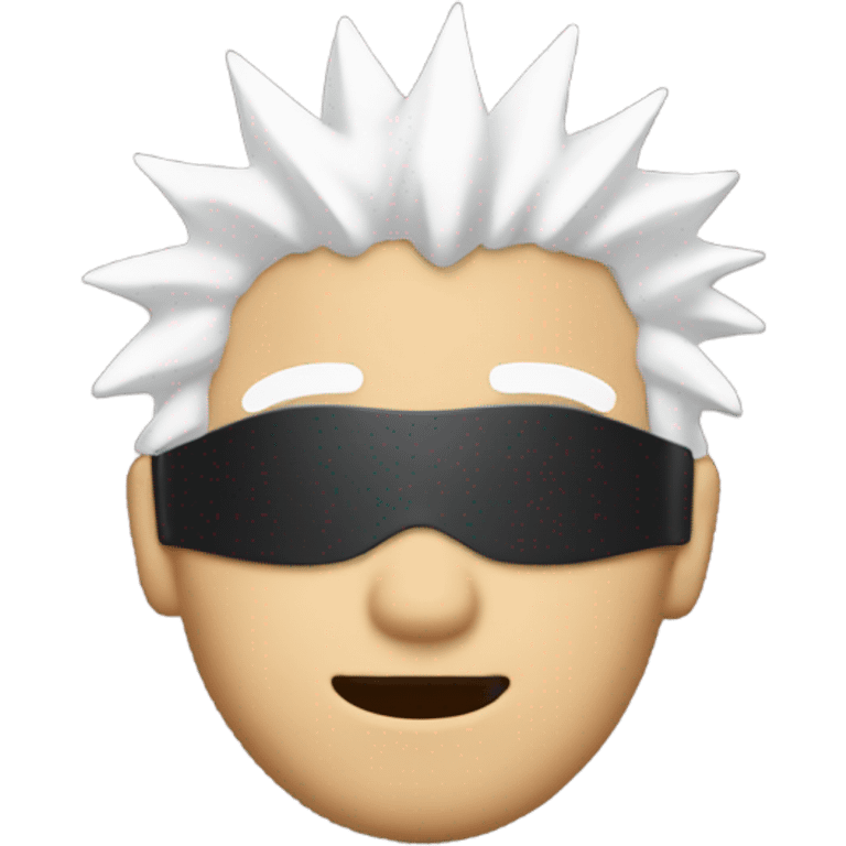 Man with white spiky hair wearing a blindfold  emoji