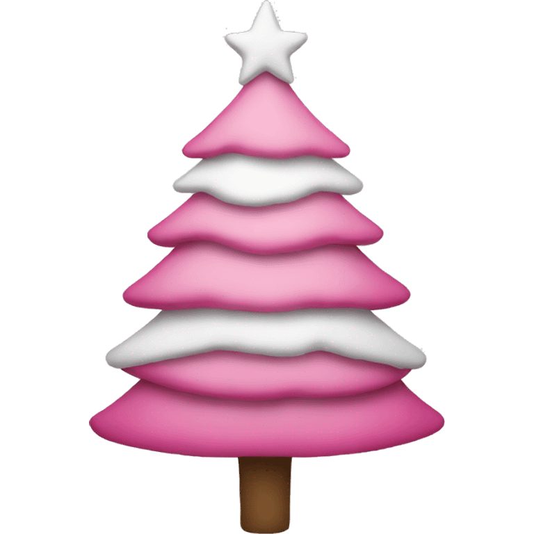 Pink and white Christmas tree emoji