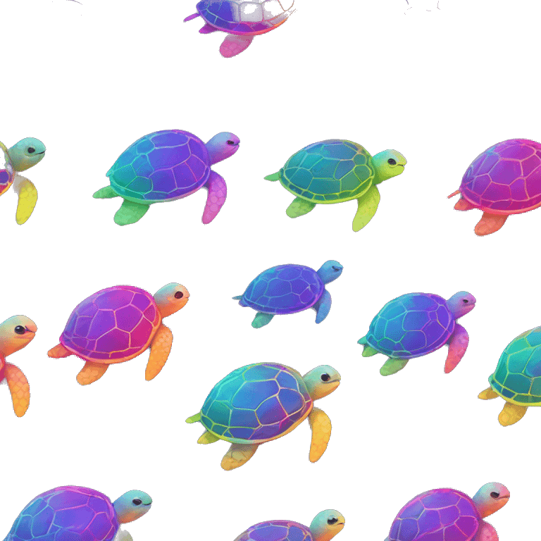 neon rainbow sea turtle emoji