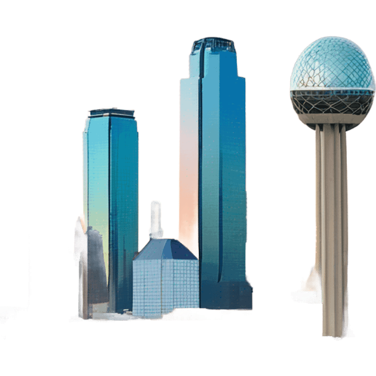 Downtown Dallas Texas with reunion tower and other iconic buildings from Dallas Texas  emoji