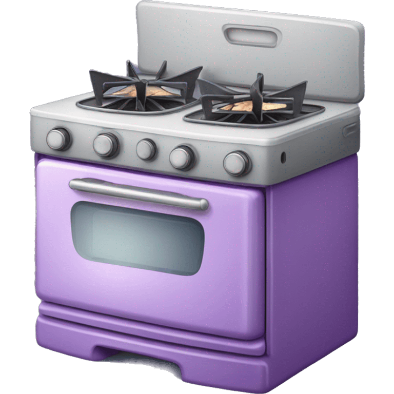 Realistic pastel purple camping  stove isolated. emoji