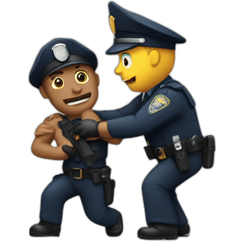 Policeman arresting thief emoji