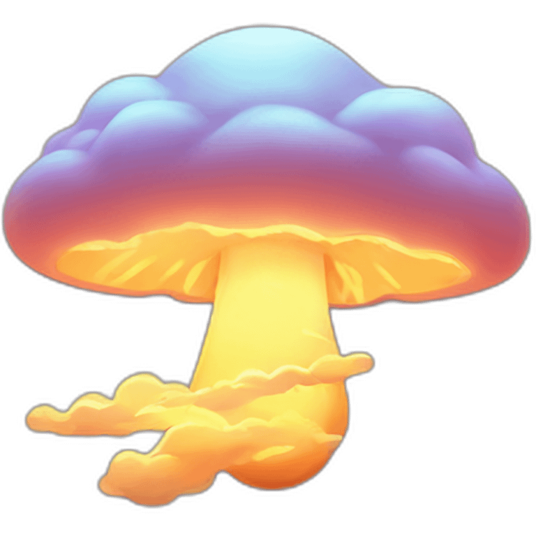 radioactive lightning bolt glow cloud mushroom sunset future smile emoji