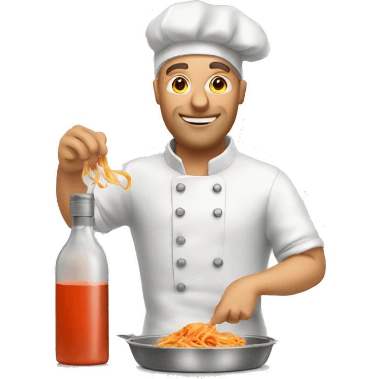 Man cooking vodka pasta emoji