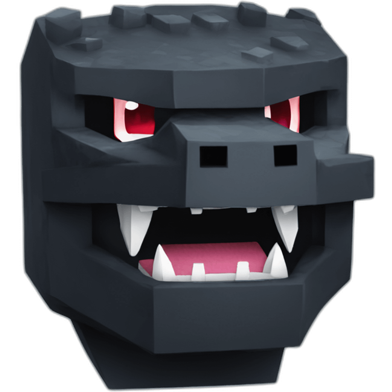 Minecraft Black Godzilla Head With Diamond Horn emoji