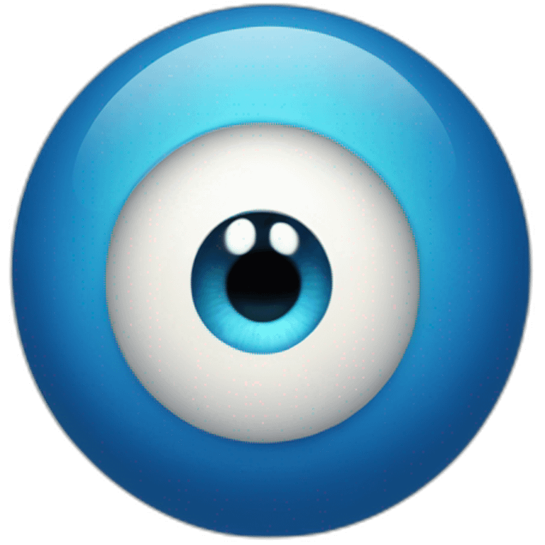 blue ball with single eye emoji