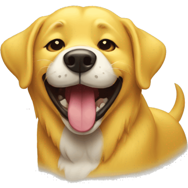 yellow laughing dog emoji