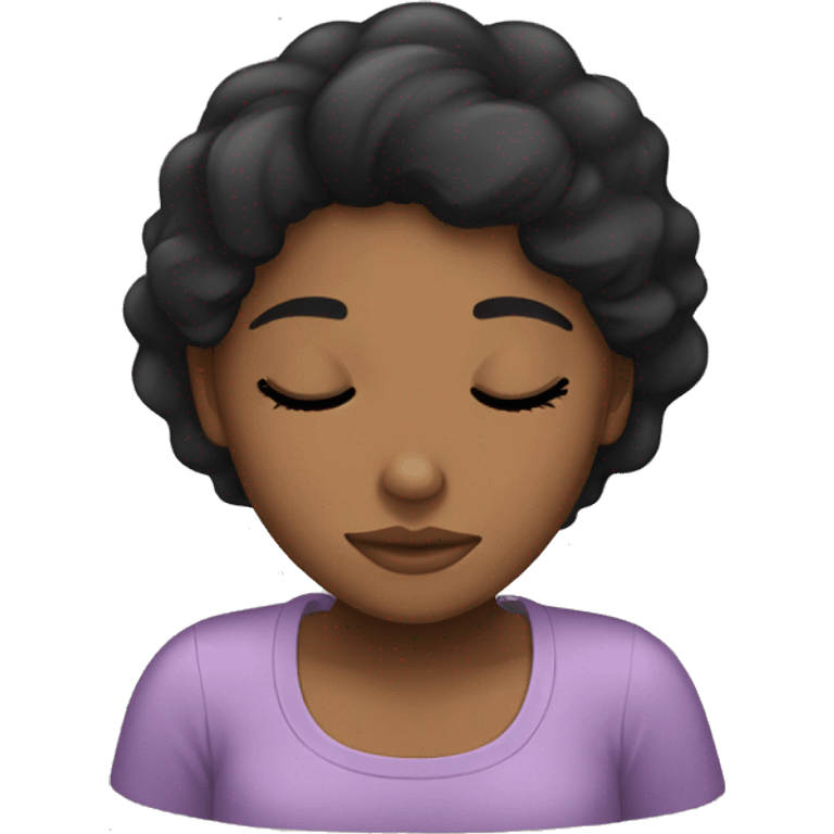 black hair girl sleeping emoji