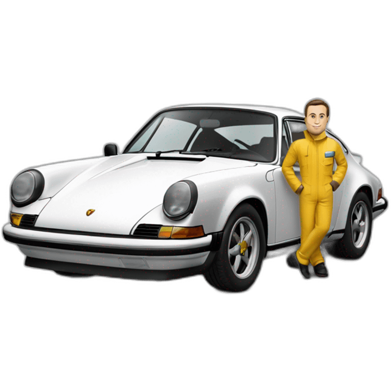 Un homme qui conduit une Porshe 911 rs emoji