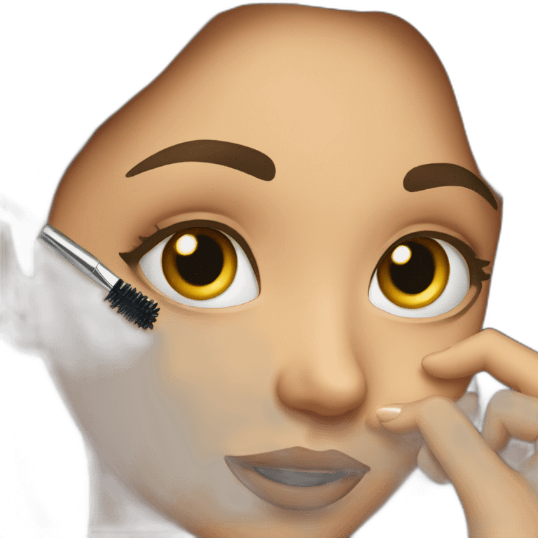 Girl putting on mascara emoji