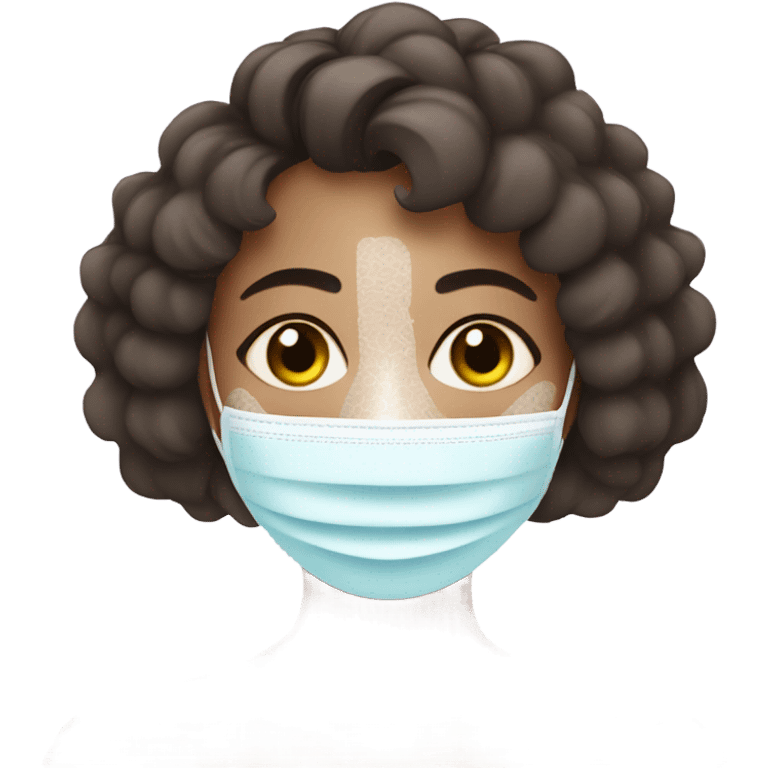 Lady with face mask spa beauty full face relaxing emoji