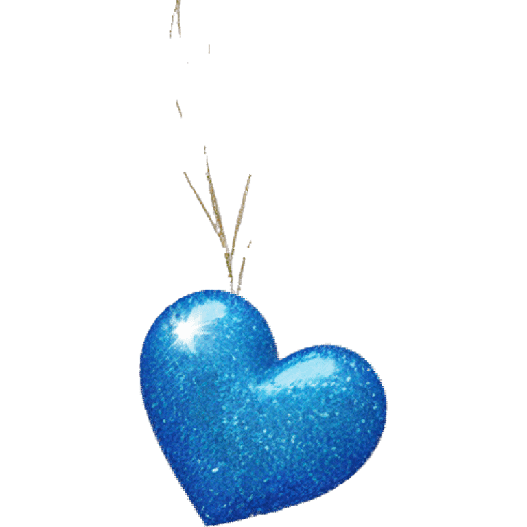 Glitter Blue Heart with a now  emoji