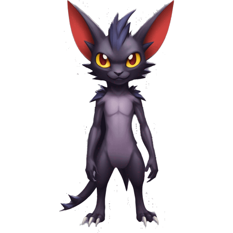  Kawaii Edgy Cool Vampiric Demonic Beautiful Noivern-Nargacuga-Litten with big Bat Ears full body emoji