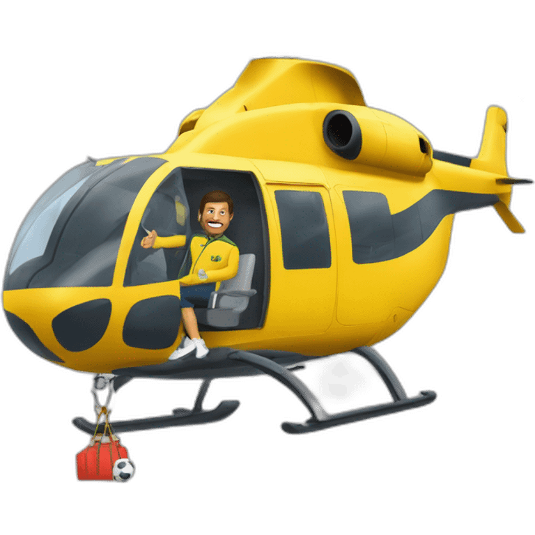 Brazilian coach called Pablo Marçal, flying inside a helicopter emoji