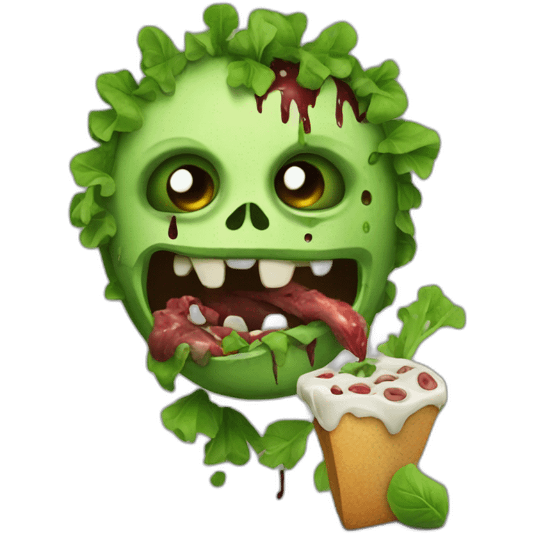 a zombie is eating vegtebales emoji