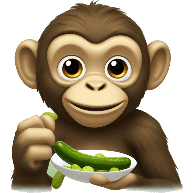 Monkey eating pickles emoji