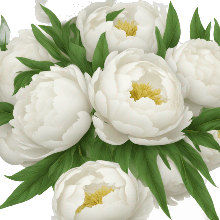 Bunch of white peonies emoji