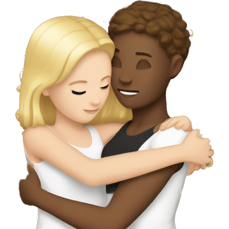 White Girl hugs white girl emoji