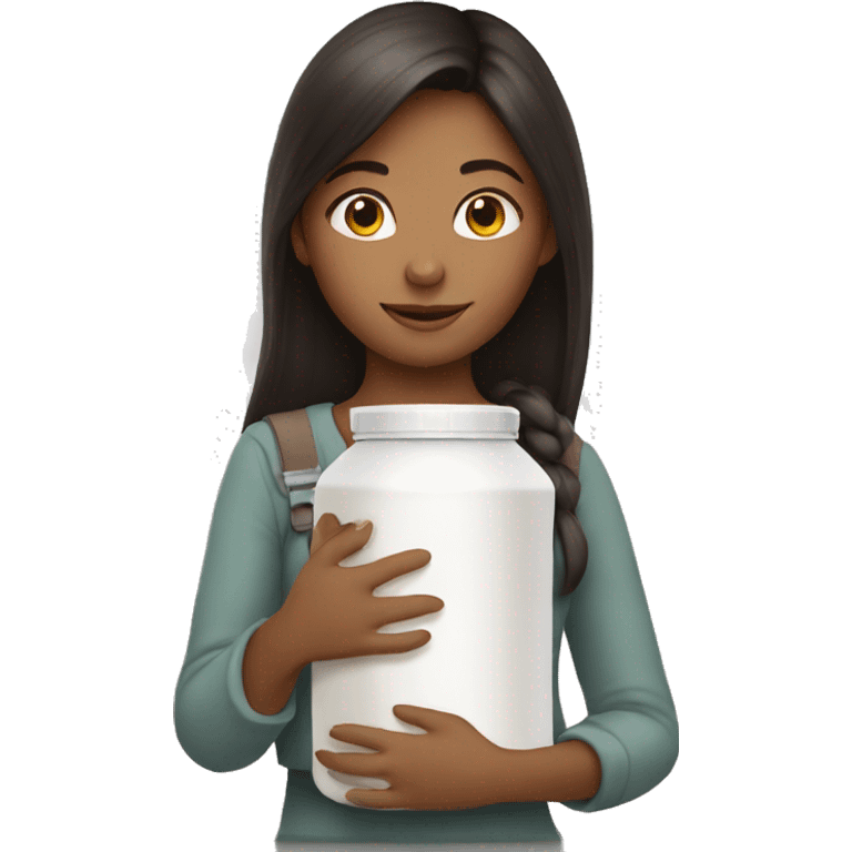 girl holds nest milk can emoji