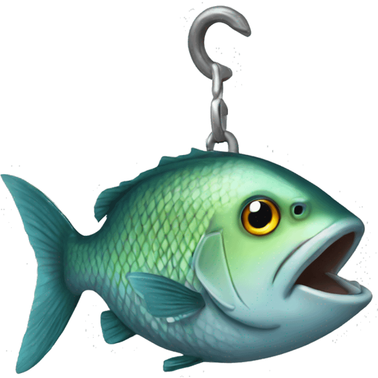 Fish on hook emoji