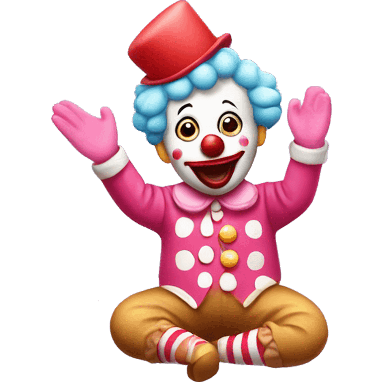 Clown eating pink gingerbread cookies  emoji