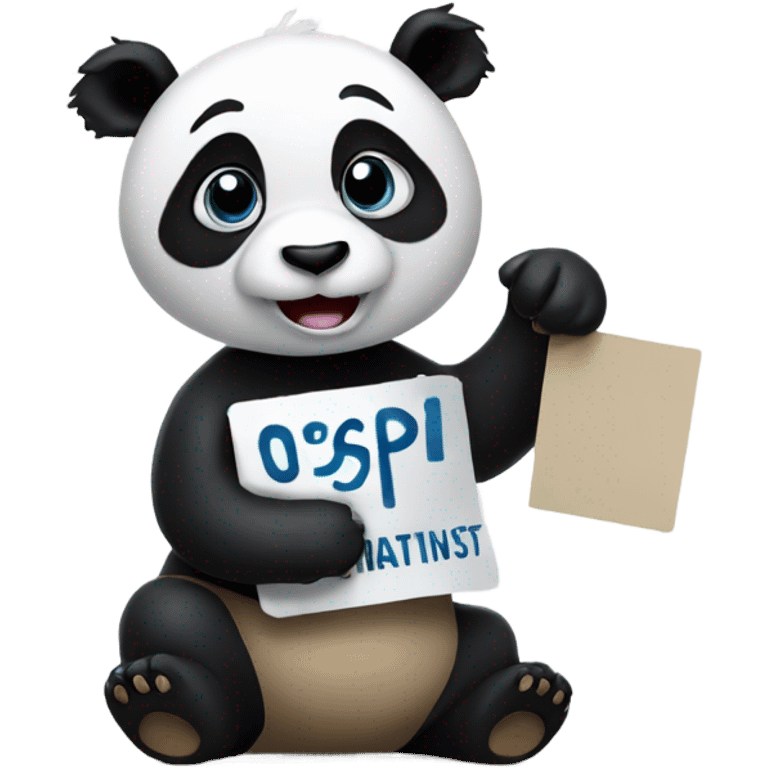 panda holding a sign that says osp emoji