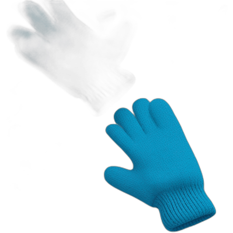 guantes de punto color azul emoji