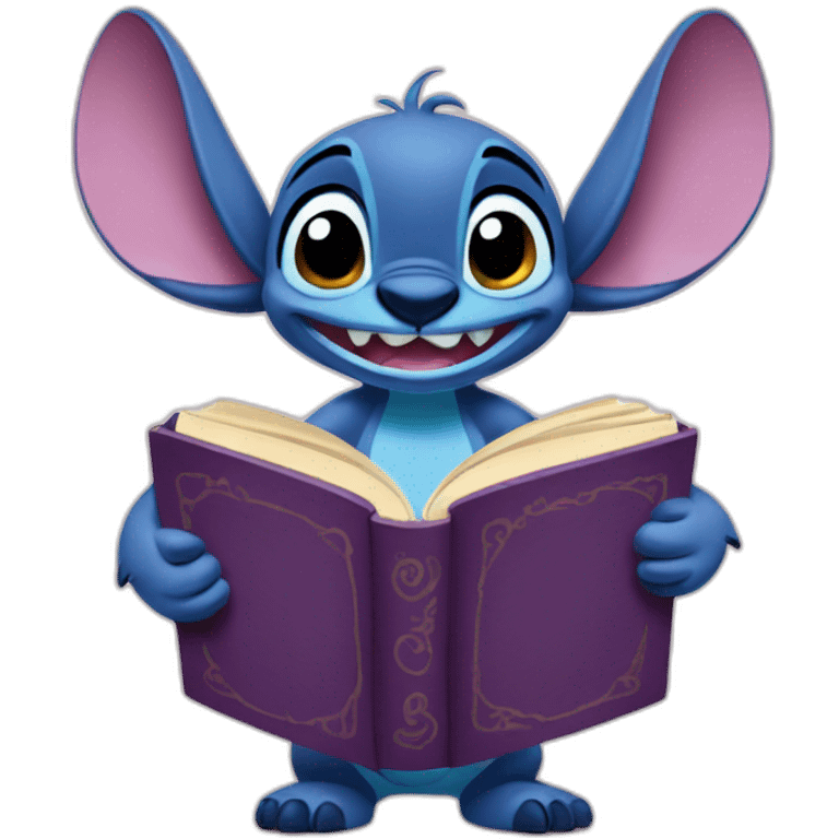 Stitch disney read book emoji