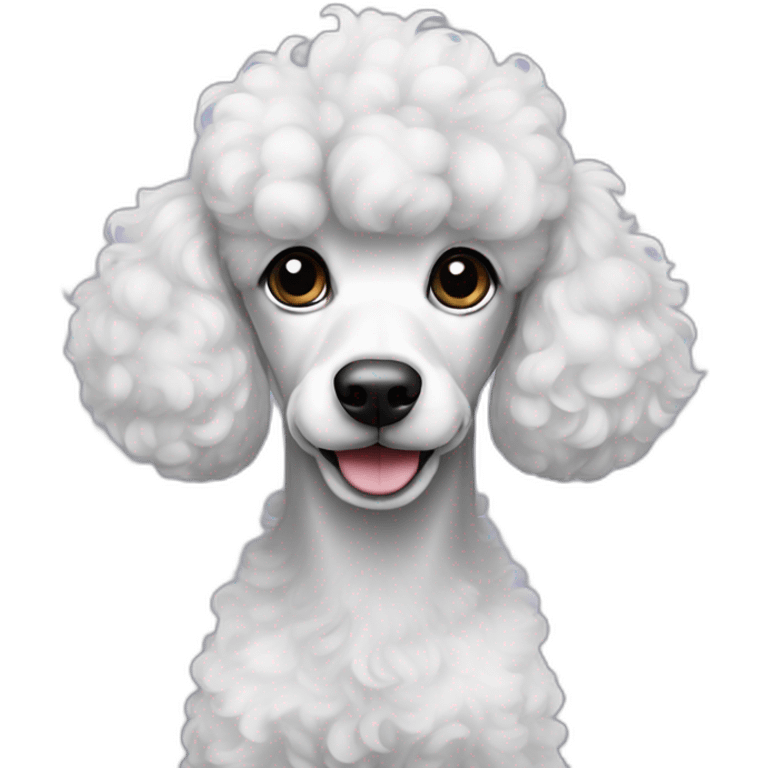 Luna poodle black and white spots emoji