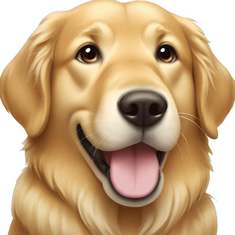 Golden retriever with log in its mouth emoji