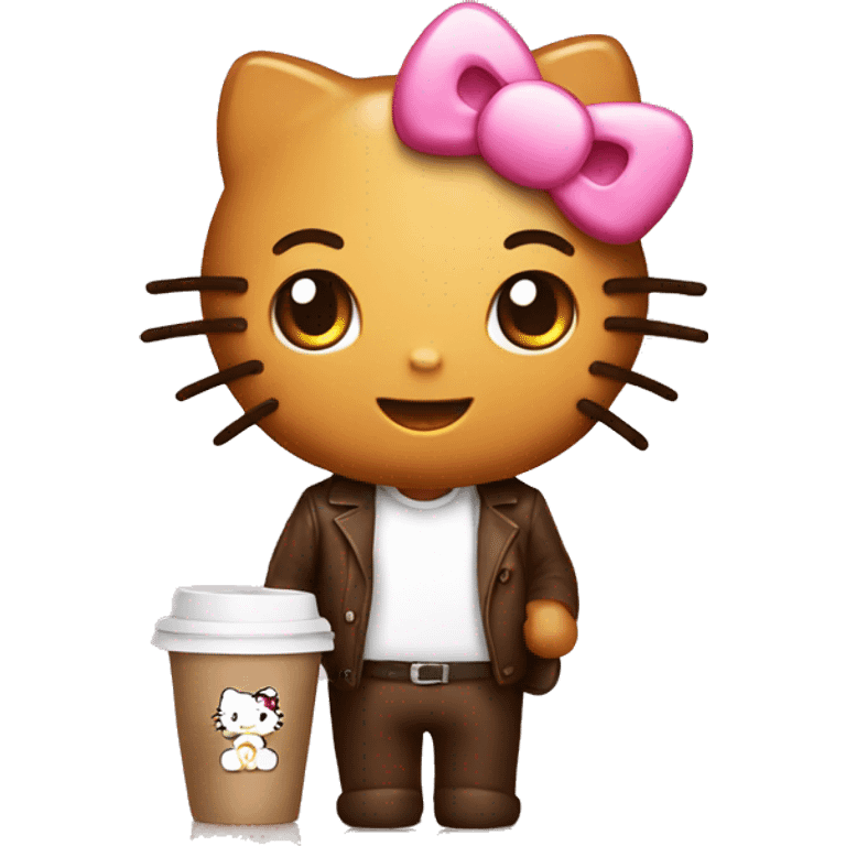 hello kitty with coffee emoji