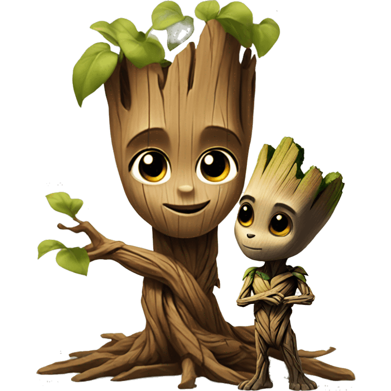 Groot with tweety emoji