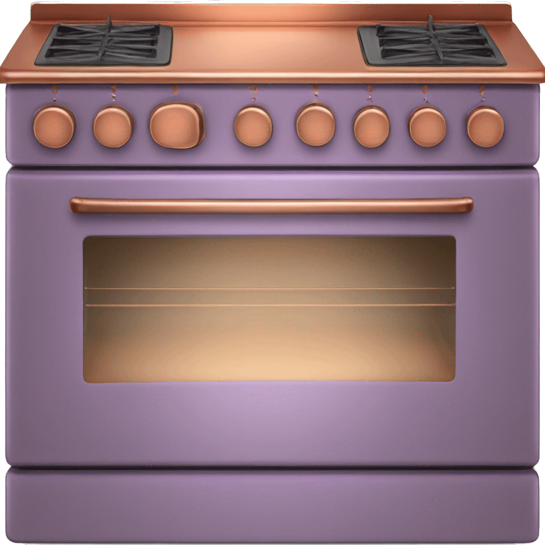 Realistic lavender and copper glass top stove oven. emoji