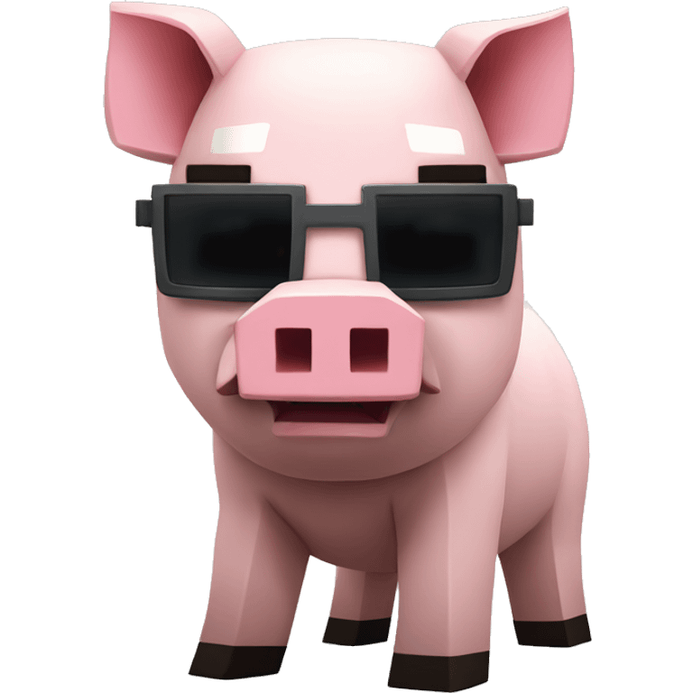 a minecraft pig with sunglasses on emoji