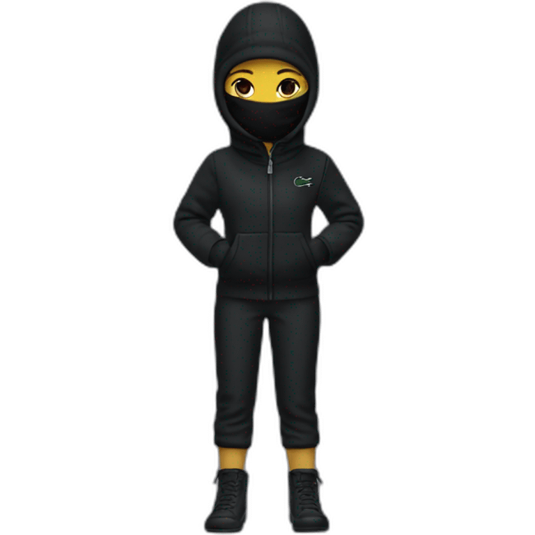 Lacoste black balaclava girl emoji