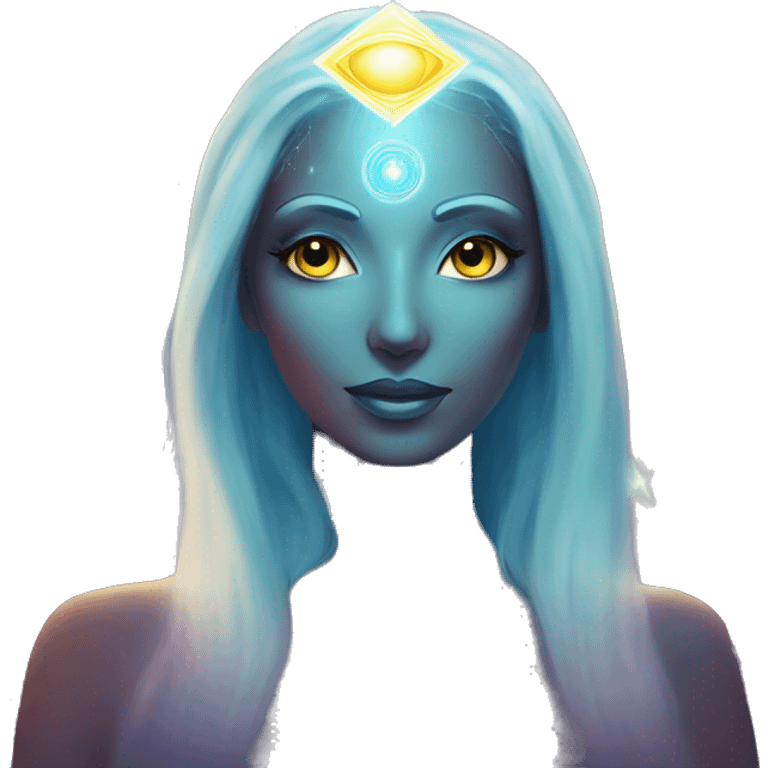 Pleiadian radiant glowing diva woman female third eye emoji