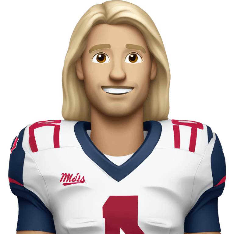 Ole Miss quarterback -white with blonde long hair emoji