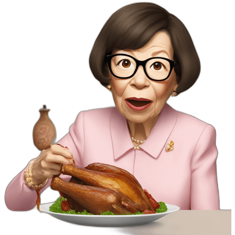 linda hunt eating a turkey leg emoji