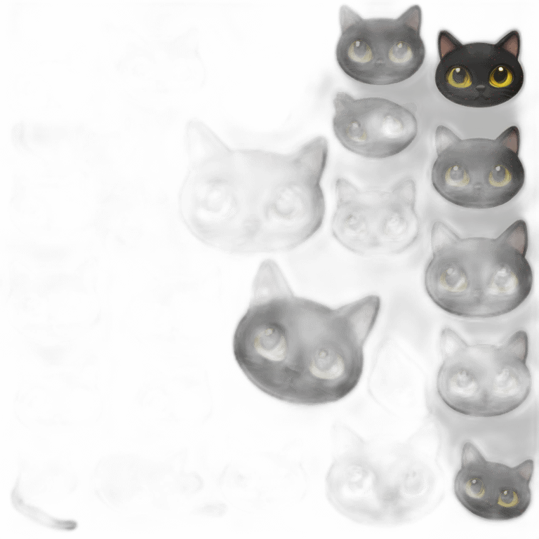 short-eared black kat emoji