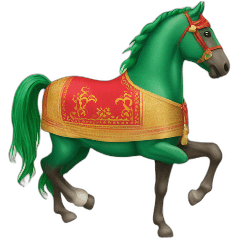 Cheval couleur drapeau maroc emoji