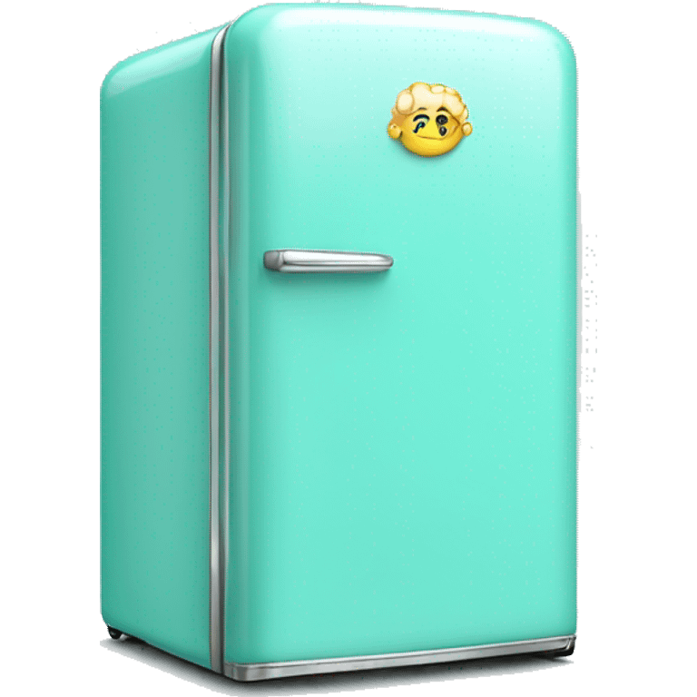 Realistic isolated tiffany blue vintage retro fridge emoji