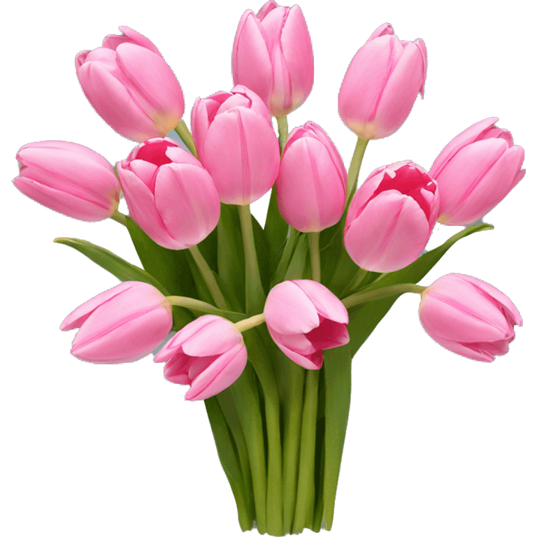 bouquet of pink tulips emoji