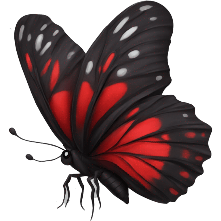 Gothic black and red butterfly emoji