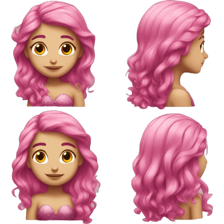 Pink haired mermaid who is pretty  emoji