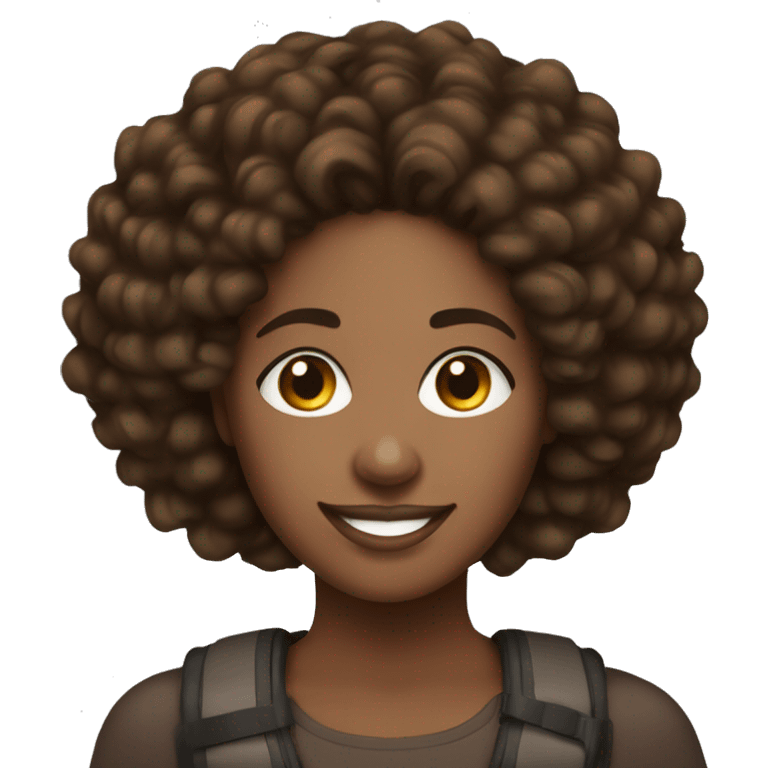 brown ski african american woman 35 years old with sisterlocks beautiful smile big brown eyes teardrop face shape emoji