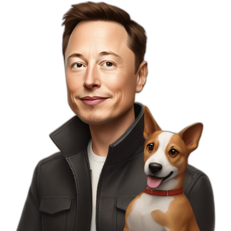 elon musk with a dog  emoji