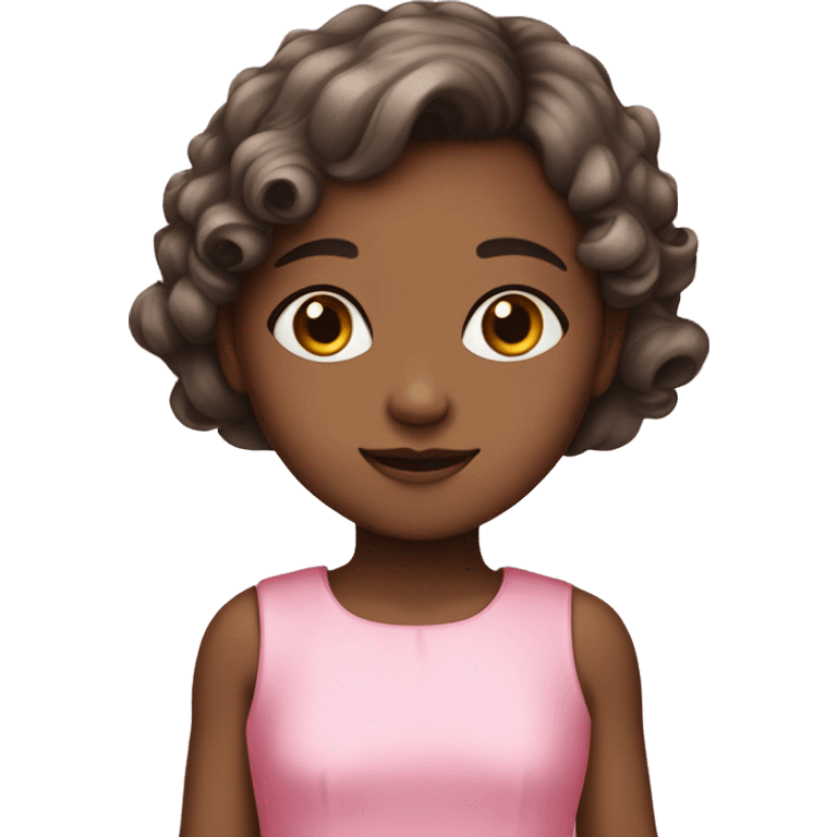 Cute little girl with pink dress  emoji