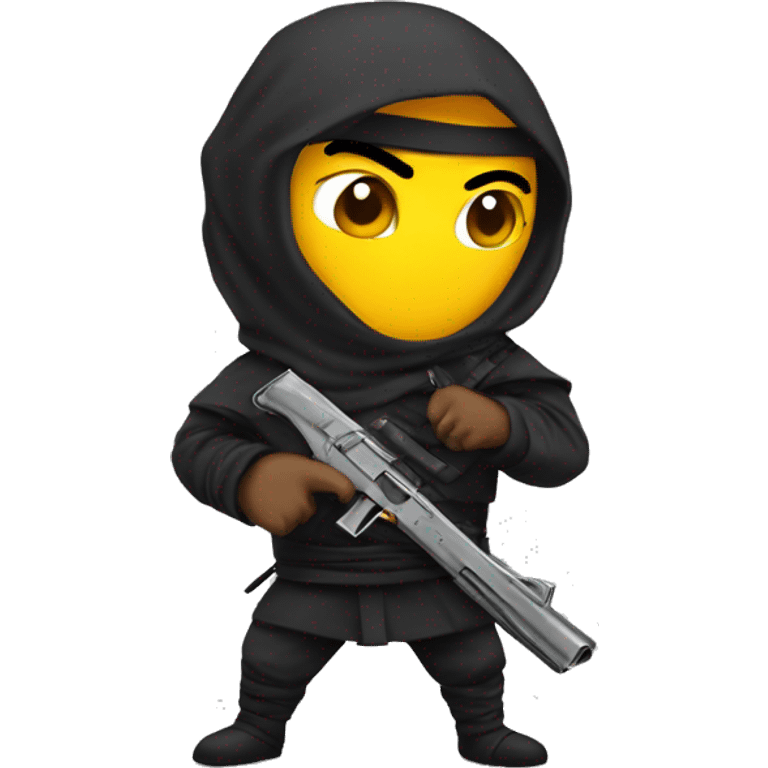 Ninja con una pistola emoji