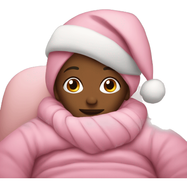 Cozy pink Christmas emoji