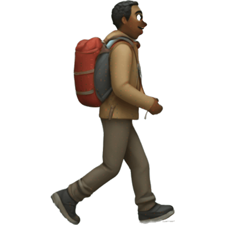 man walking down a mountain emoji